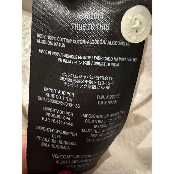 Volcom casual short sleeve button up shirt (S) - Picture 4 of 5